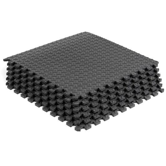 Interlocking EVA Foam Puzzle Exercise Mats - Premium 10mm Thick Anti-Slip Rubber Top Workout Tiles - Customizable Protective Gym Flooring for Home Fitness - Noise Reducing Shock Absorbing Training