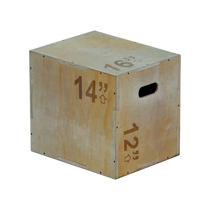 3-in-1 Wooden Plyometric Jump Box - Professional-Grade Training Equipment for Box Jumps, Step-Ups & Core Workouts - Versatile Fitness Tool for Home Gyms, CrossFit & HIIT - Multiple Height Options
