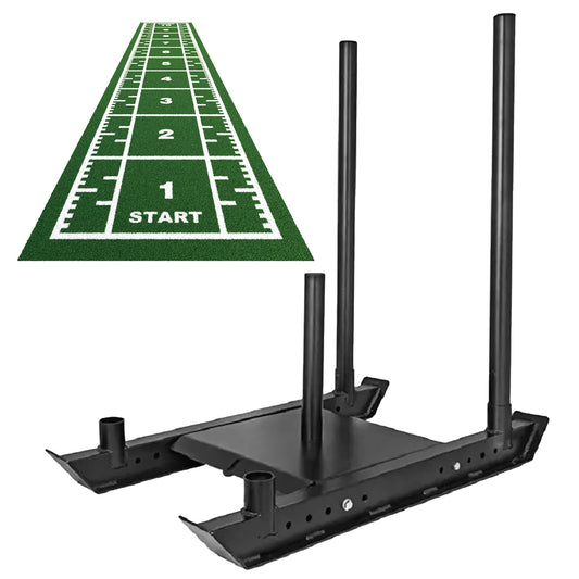 Heavy Duty Push & Pull Sled – Commercial Steel Power Sled for Strength, Speed & Agility Training, Optional Handles, Rope & Sled Mats | Compact Conditioning Equipment for Home Gym & Sports Training