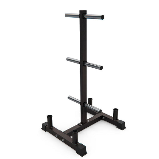 Premium 3-Tier Olympic Weight Tree and Barbell Storage Rack - Home Gym Space Saver - 200kg Capacity - Powder-Coated Steel - Scratch-Resistant Frame - Compact Weight Organiser for 2-Inch Plates
