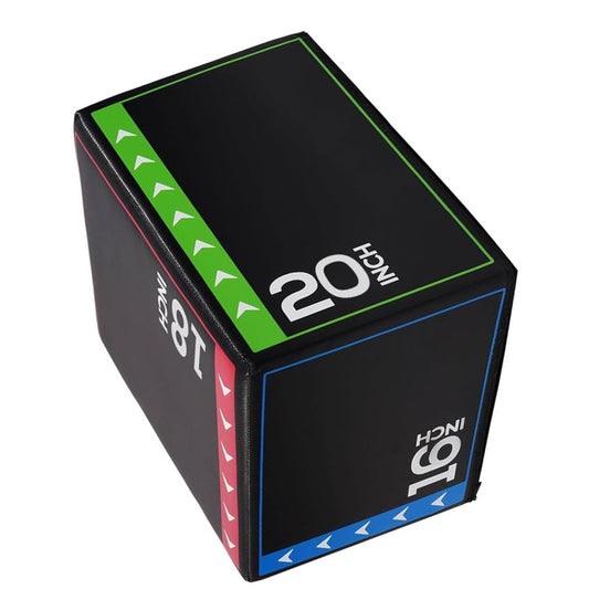 3-in-1 Soft Plyometric Jump Box with Non-Slip Surface - Professional Grade Foam Core Plyo Box for Explosive Strength Training - Multiple Jump Heights for Cross Training and Agility Workouts - Safe