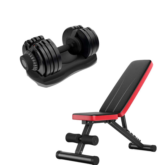 32.5kg Adjustable Dumbbell – 12-in-1 Quick Select Dumbbell | Weight Range 5kg–32.5kg | Space-Saving Strength Training Equipment with Safety Lock for Home Gym Workouts