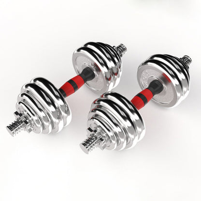 20kg Adjustable Dumbbell Barbell Set - Versatile 2-in-1 Cast Iron Weights with Anti-Slip Metal Handle - Convert from Dumbbells to Barbell - Complete Home Workout System with  &  Plates