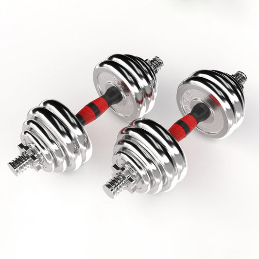 20kg Adjustable Dumbbell Barbell Set - Versatile 2-in-1 Cast Iron Weights with Anti-Slip Metal Handle - Convert from Dumbbells to Barbell - Complete Home Workout System with  &  Plates