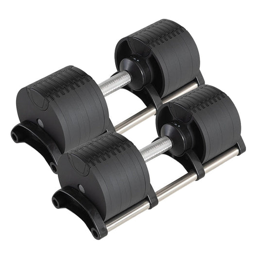 Professional Round Adjustable Dumbbells - Quick Dial System 24kg-45kg - Anti-Slip Handle Design - Space-Saving Fitness Equipment for Home Gym - ROBURFLEX Training Weights Single or Pair