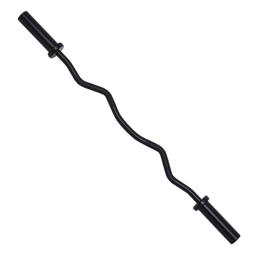 Olympic EZ Curl Barbell 47" Chrome-Plated Steel Bar - Ergonomic Design for Reduced Wrist Strain - 500lb Capacity - Spring Collars Included - Versatile Bicep Curl Bar for Home Gym Strength Training