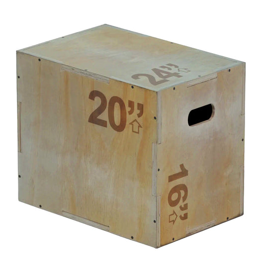 3-in-1 Wooden Plyometric Jump Box - Professional-Grade Training Equipment for Box Jumps, Step-Ups & Core Workouts - Versatile Fitness Tool for Home Gyms, CrossFit & HIIT - Multiple Height Options