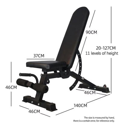 Adjustable Weight Bench with 9 Positions – Heavy-Duty Steel Strength Bench 450kg Capacity | Foldable Incline & Decline Utility Bench for Full Body Workouts at Home or Commercial Gym