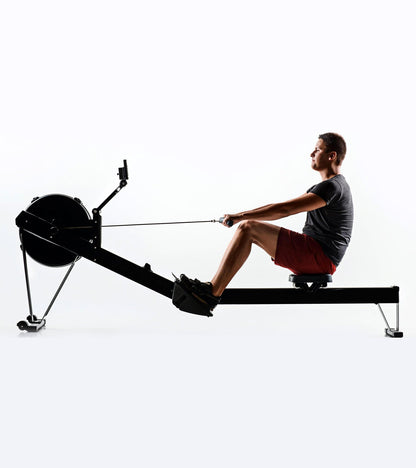 Rowing Machine for Home Use – 10-Level Adjustable Air Resistance Rower with Foldable Design, Ergonomic Seat, LCD Display & Aluminum Rail for Full-Body Training
