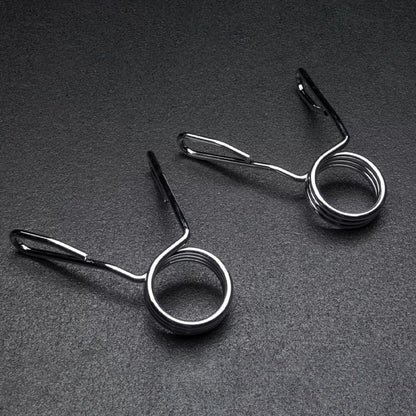 Premium Olympic 2" Spring Collars - Secure Chrome-Finished Clips for 50mm Barbells and Dumbbell Handles - Professional-Grade Weight Fasteners - Reliable Gym Accessories for Strength Training