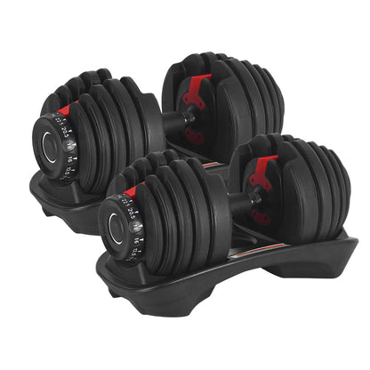 24kg Adjustable Dumbbell 15-in-1 - Quick Dial Weight Selection System from  to 24kg - Space-Saving Home Gym Weights with Non-Slip Handle - Full Body Strength Training Equipment