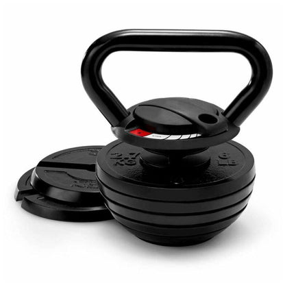 7-in-1 Adjustable Kettlebell Weight Set  to 18kg - Quick Change Locking System - Cast Iron Construction - Space-Saving Home Gym Equipment - Progressive Resistance Training Tool for All Fitness Levels