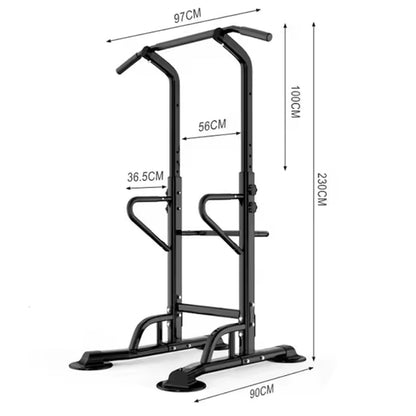 Pull-Up & Dip Station Power Tower – Adjustable Height Multi-Function Workout Stand with Heavy-Duty Steel Frame for Full Body Strength Training at Home Gym