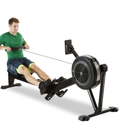 Rowing Machine for Home Use – 10-Level Adjustable Air Resistance Rower with Foldable Design, Ergonomic Seat, LCD Display & Aluminum Rail for Full-Body Training