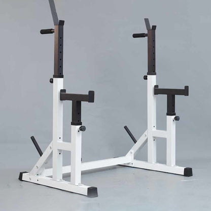 Heavy-Duty Adjustable Squat and Bench Press Rack  - Professional Strength Training Station with 400kg Capacity - Multi-Function Home Gym Equipment for Squats, Bench Press and Dips - Adjustable Height