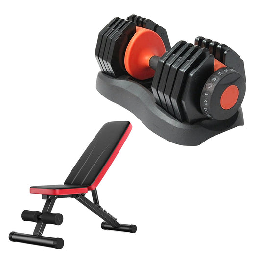25kg Adjustable Dumbbell – 10-in-1 Quick Dial Weight Set with Safety Lock & Non-Slip Handle for Space-Saving Home Gym Strength Training