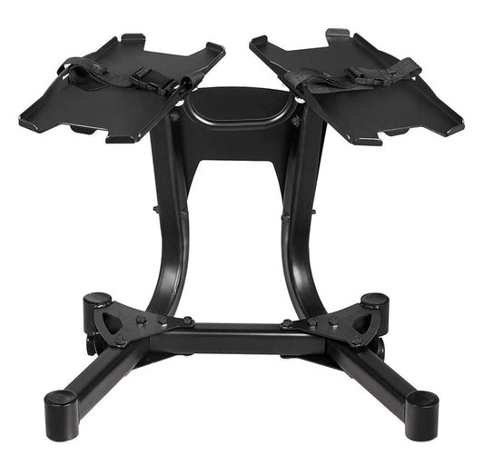 Adjustable Dumbbell Stand - Heavy-Duty Storage Rack with Secure Fastening Strap - Compatible with 24kg & 40kg Dumbbells - Space-Saving Home Gym Equipment - Durable Steel Construction
