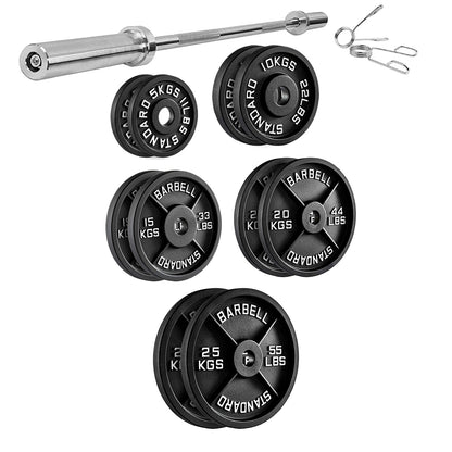 Professional Cast Iron Weight Plates - Durable Strength Training Discs for Standard Barbells - Premium Fitness Equipment for Home and Commercial Gym Use - Available in Pairs and Complete Sets