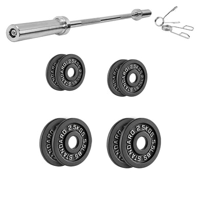 Professional Cast Iron Weight Plates - Durable Strength Training Discs for Standard Barbells - Premium Fitness Equipment for Home and Commercial Gym Use - Available in Pairs and Complete Sets
