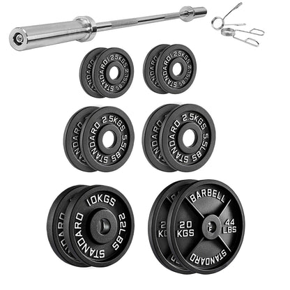 Professional Cast Iron Weight Plates - Durable Strength Training Discs for Standard Barbells - Premium Fitness Equipment for Home and Commercial Gym Use - Available in Pairs and Complete Sets