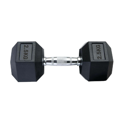 Professional Hex Dumbbells Set - Rubber Coated Weights from 2.5kg  to 60kg - Anti-Rolling Hexagonal Design with Ergonomic Metal Handles - Perfect for Home