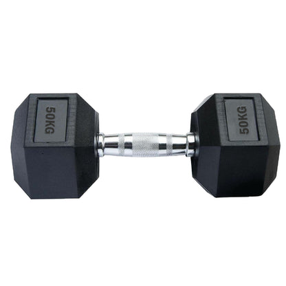 Professional Hex Dumbbells Set - Rubber Coated Weights from 2.5kg  to 60kg - Anti-Rolling Hexagonal Design with Ergonomic Metal Handles - Perfect for Home