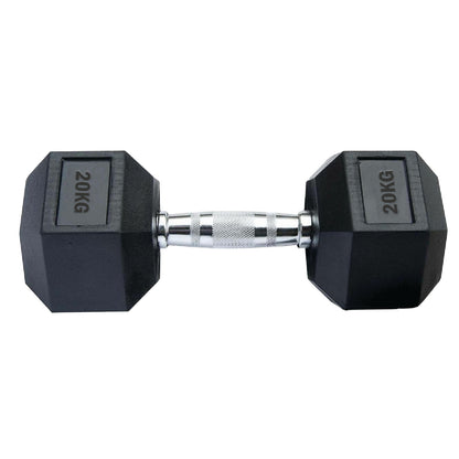 Professional Hex Dumbbells Set - Rubber Coated Weights from 2.5kg  to 60kg - Anti-Rolling Hexagonal Design with Ergonomic Metal Handles - Perfect for Home