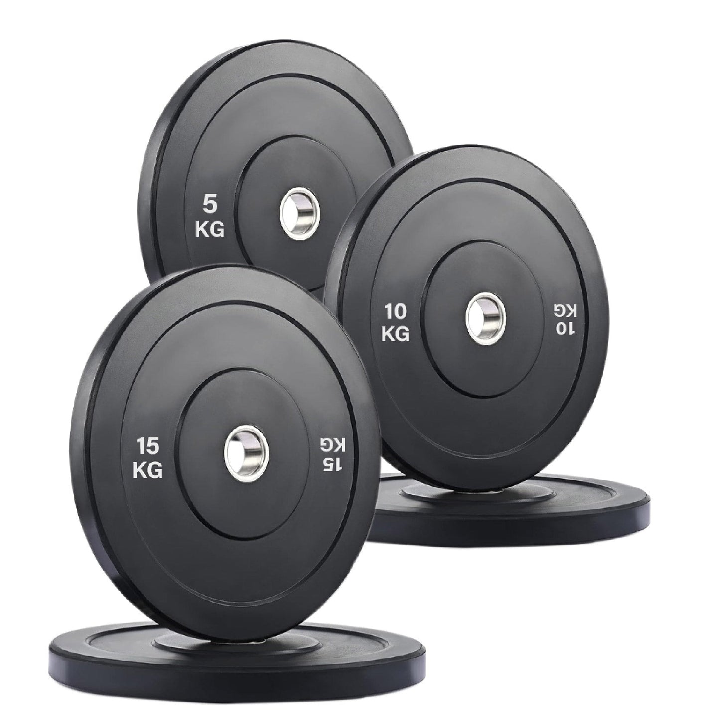 Professional Olympic Bumper Plates - High-Grade Rubber Coated Weight Discs with 2-Inch Stainless Steel Insert - Color-Coded Plate Sets for Weightlifting, Powerlifting, CrossFit Training