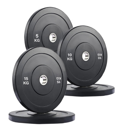 Professional Olympic Bumper Plates - High-Grade Rubber Coated Weight Discs with 2-Inch Stainless Steel Insert - Color-Coded Plate Sets for Weightlifting, Powerlifting, CrossFit Training