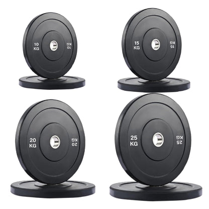 Professional Olympic Bumper Plates - High-Grade Rubber Coated Weight Discs with 2-Inch Stainless Steel Insert - Color-Coded Plate Sets for Weightlifting, Powerlifting, CrossFit Training