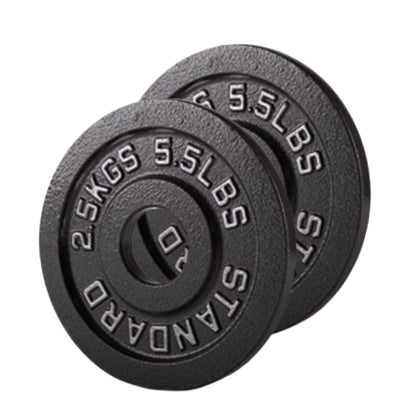 Professional Cast Iron Weight Plates - Durable Strength Training Discs for Standard Barbells - Premium Fitness Equipment for Home and Commercial Gym Use - Available in Singles, Pairs and Complete Sets