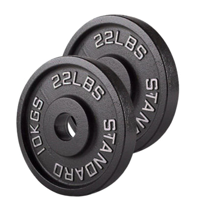 Professional Cast Iron Weight Plates - Durable Strength Training Discs for Standard Barbells - Premium Fitness Equipment for Home and Commercial Gym Use - Available in Singles, Pairs and Complete Sets