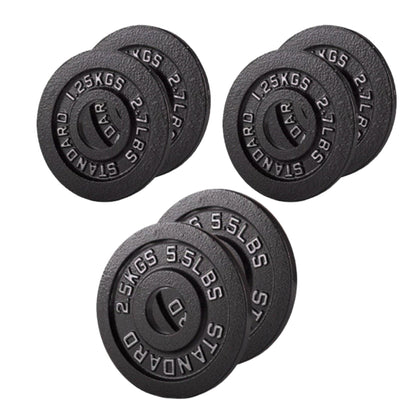 Professional Cast Iron Weight Plates - Durable Strength Training Discs for Standard Barbells - Premium Fitness Equipment for Home and Commercial Gym Use - Available in Singles, Pairs and Complete Sets
