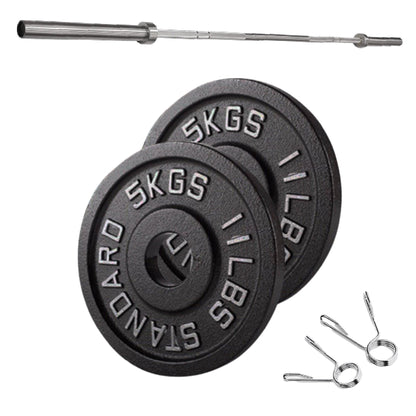 Professional Cast Iron Weight Plates - Durable Strength Training Discs for Standard Barbells - Premium Fitness Equipment for Home and Commercial Gym Use - Available in Singles, Pairs and Complete Sets
