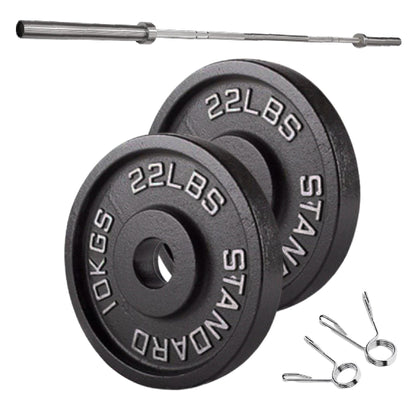 Professional Cast Iron Weight Plates - Durable Strength Training Discs for Standard Barbells - Premium Fitness Equipment for Home and Commercial Gym Use - Available in Singles, Pairs and Complete Sets