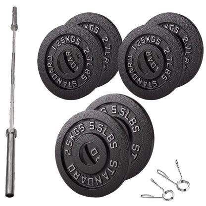 Professional Cast Iron Weight Plates - Durable Strength Training Discs for Standard Barbells - Premium Fitness Equipment for Home and Commercial Gym Use - Available in Singles, Pairs and Complete Sets