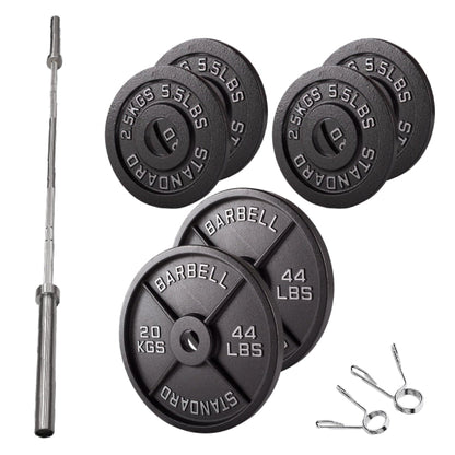 Professional Cast Iron Weight Plates - Durable Strength Training Discs for Standard Barbells - Premium Fitness Equipment for Home and Commercial Gym Use - Available in Singles, Pairs and Complete Sets