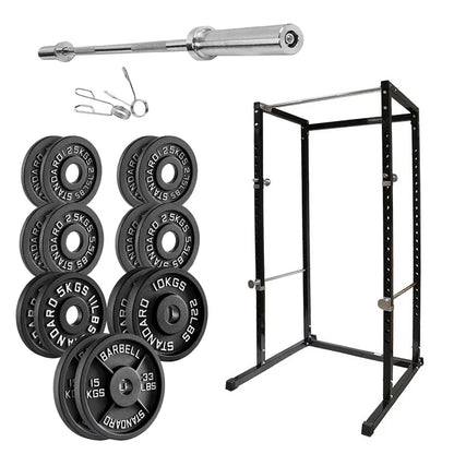 G100 Professional Power Rack Squat Cage with Integrated Pull-Up Bar - Heavy Duty Steel Construction for Home and Commercial Gyms - Adjustable Safety Bars and Multi-Grip Positions for Comprehensive