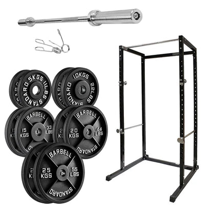 G100 Professional Power Rack Squat Cage with Integrated Pull-Up Bar - Heavy Duty Steel Construction for Home and Commercial Gyms - Adjustable Safety Bars and Multi-Grip Positions for Comprehensive