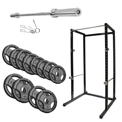 G100 Professional Power Rack Squat Cage with Integrated Pull-Up Bar - Heavy Duty Steel Construction for Home and Commercial Gyms - Adjustable Safety Bars and Multi-Grip Positions for Comprehensive