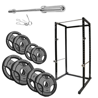 G100 Professional Power Rack Squat Cage with Integrated Pull-Up Bar - Heavy Duty Steel Construction for Home and Commercial Gyms - Adjustable Safety Bars and Multi-Grip Positions for Comprehensive