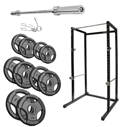 G100 Professional Power Rack Squat Cage with Integrated Pull-Up Bar - Heavy Duty Steel Construction for Home and Commercial Gyms - Adjustable Safety Bars and Multi-Grip Positions for Comprehensive