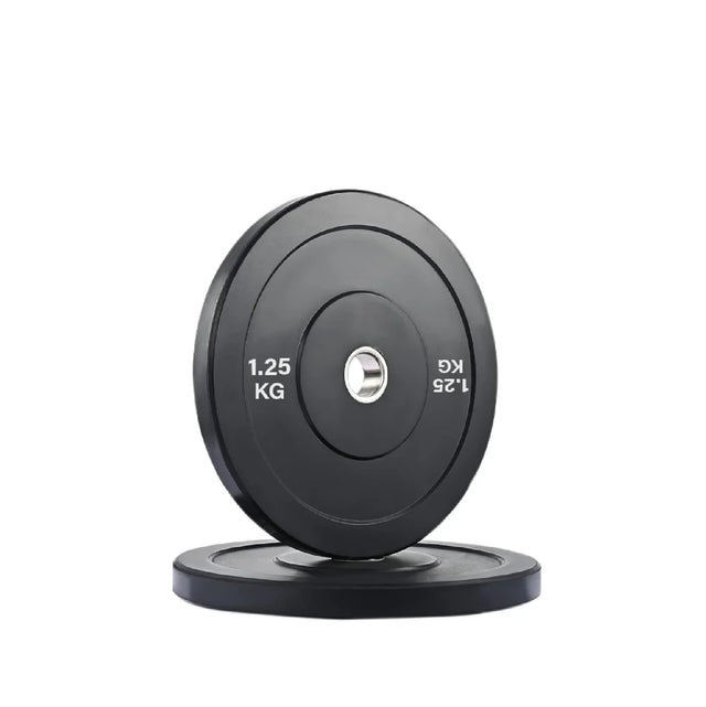 Black weight plate with '1.25 KG' marking on a white background
