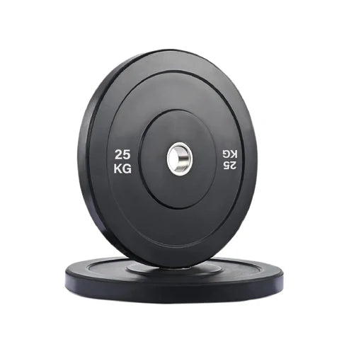 Black weight plate with '15 KG' marking on a white background