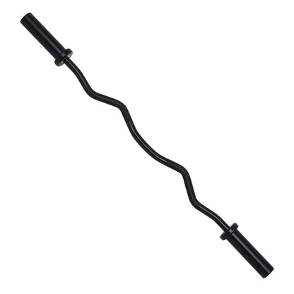 Black curved barbell on a white background