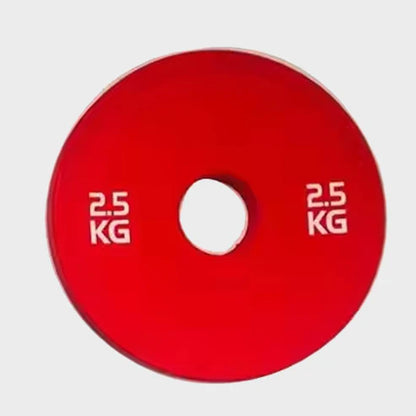 Red weight plate with '2.5 KG' marking on a white background