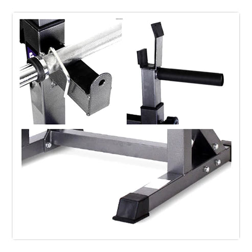 Close-up of a weightlifting bench with barbell attachment on a white background