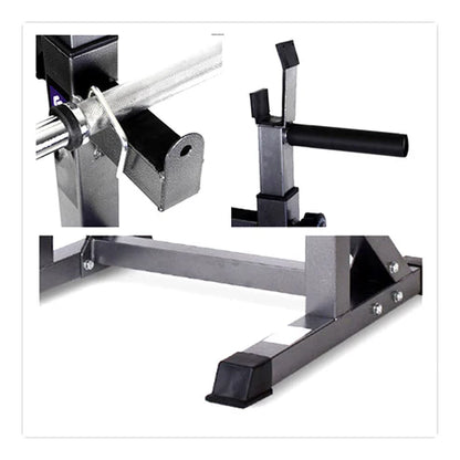Close-up of a weightlifting bench with barbell attachment on a white background
