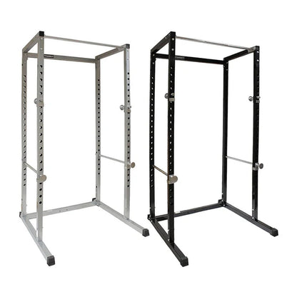 Two metal frames, one silver and one black, on a white background