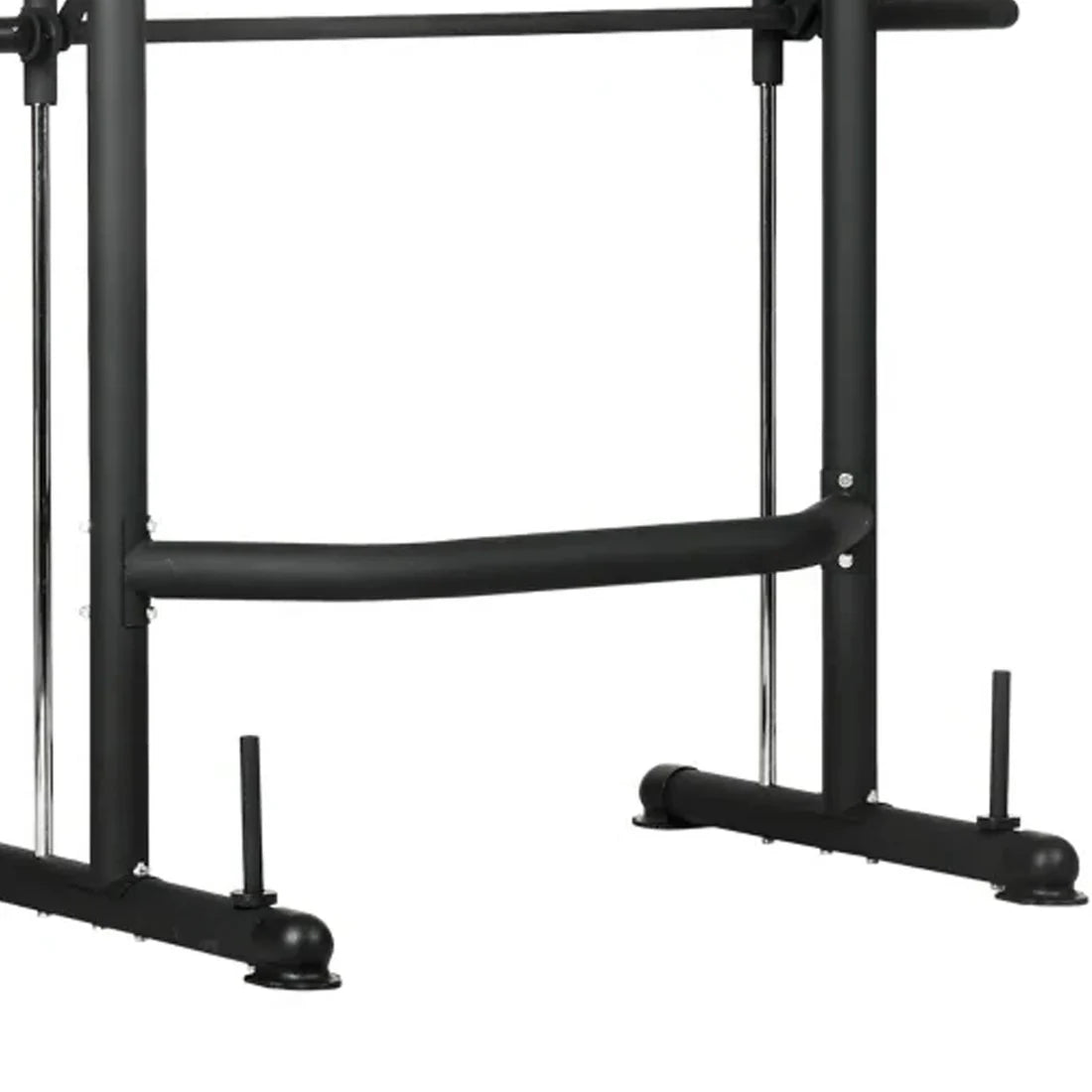Black metal pull-up bar on a white background
